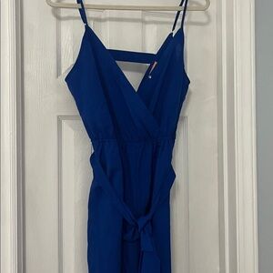Flying Tomato cobalt blue wide leg jumpsuit